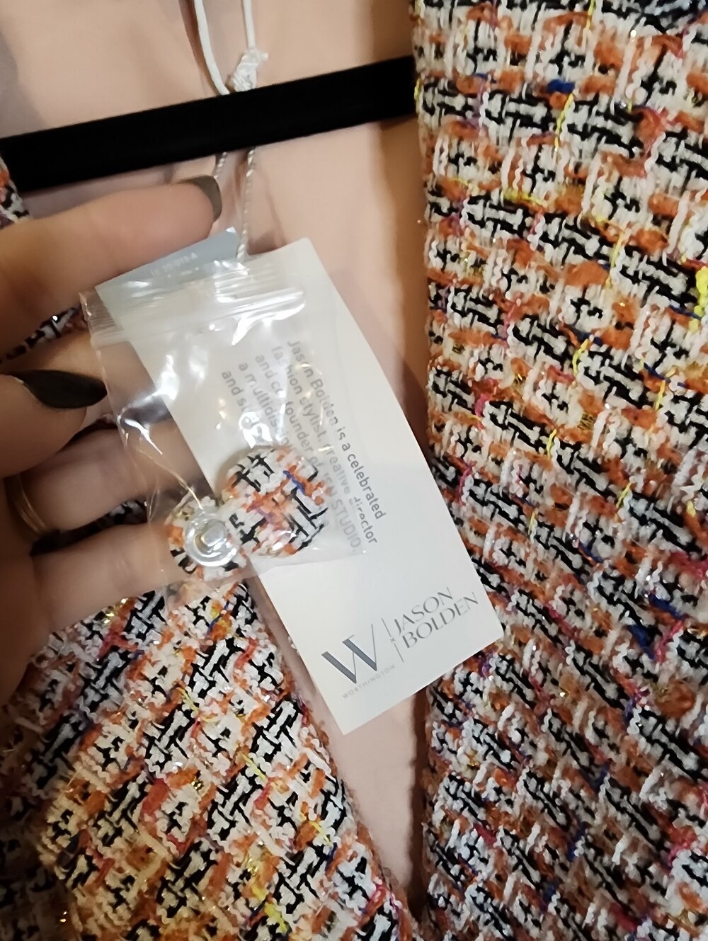 Boden Multi-Color Tweed Long Trench Coat - Picture 5 of 8